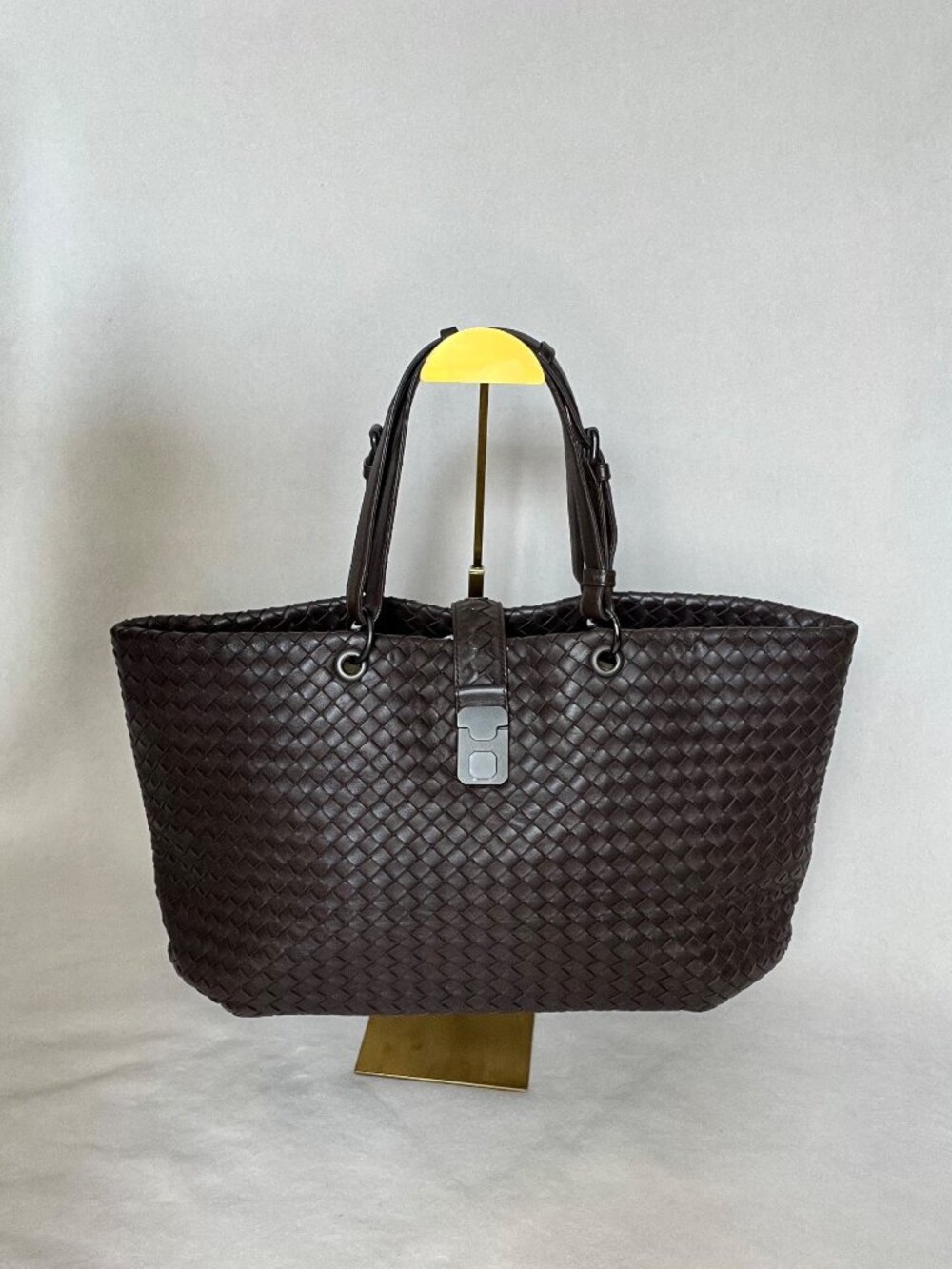 Bottega Veneta Intrecciato Capri Brown Leather Tote